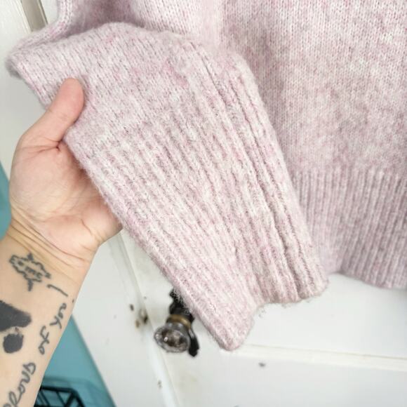 Ann Taylor Wool Blend Mock Neck Fuzzy Sweater Pink Preppy Lagenlook Feminine S - Picture 5 of 15